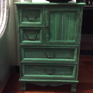 100人付款淘宝美式斗柜复古实木储物柜卧室靠墙五斗柜橱地中海北欧