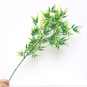 仿真竹叶假花绿植竹枝塑料竹子植物单支装饰造景客厅树叶道具