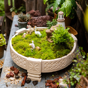 掬涵 摩洛哥树脂花盆花器多肉绿植盆栽大口径花缸庭院微景观花钵