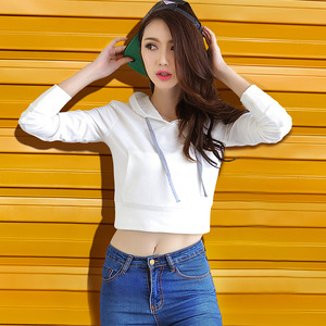 女装 女式卫衣,绒衫 高腰露脐卫衣修身