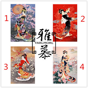 印花正品DMC棉线十字绣人物名画油画日本和服仕女图多款一幅价格