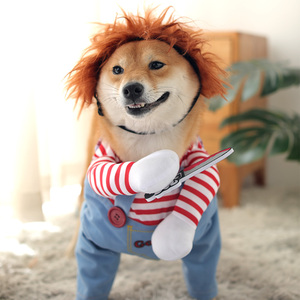 抖音同款狗狗拿刀衣服带刀柯基泰迪猫咪博美搞笑搞怪小型犬宠物