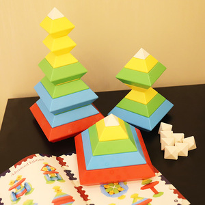 智慧金字塔积木百变积木塔玩具儿童益智鲁班塔拼装3男2岁女孩宝宝