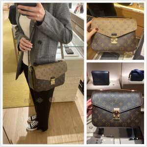lv/路易威登女包pochette metis老花邮差包单肩斜挎包m44876