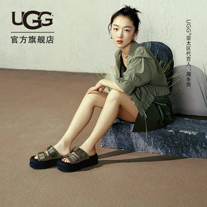 ugg2021春夏女士凉鞋时尚魔术贴透气厚底拖鞋明星同款 1118771