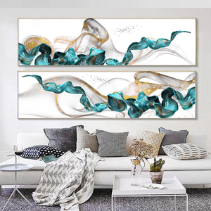 沙发背景墙装饰画现代简约高档抽象画客厅挂画长横幅北欧风格壁画