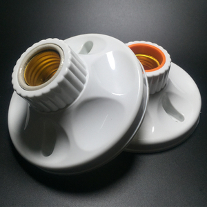 e27螺口大圆形吸顶式加厚明装阳台楼道灯头家用led 阻燃陶瓷灯座