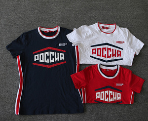 外贸原单bosco sport俄罗斯国家队forward russia运动t恤 男 a29