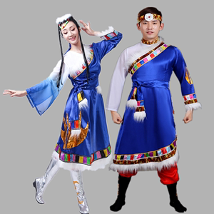 2023年舞台服装藏族舞蹈服装拍照套装男士成人广场舞女藏蒙古服饰