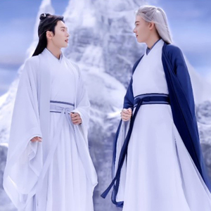 影视剧山河令同款男古装飘逸侠客服装仙侠演出服男装白色古装汉服