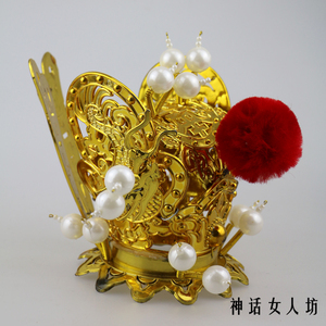 影楼写真古装头饰发冠戏曲金冠专用孙悟空发冠cos 演出紫金冠