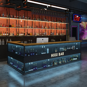 定制酒吧吧台复古工业风音乐餐厅饭店小酒馆收银柜台前台带灯商用