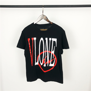 vlone x fragment 藤原浩联名 logo闪电红v 短袖t恤tee 情侣