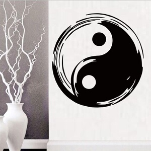 道家太极图墙贴画阴阳鱼贴纸瑜伽店铺车贴玻璃贴玄关中国风贴包邮
