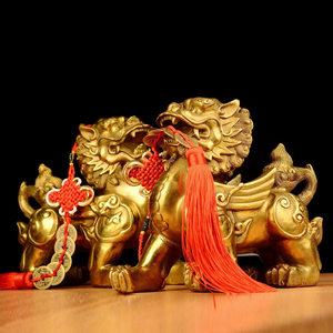 开光纯铜貔貅摆件大号一对招财纳福家居风水镇宅辟邪客厅玄关摆件