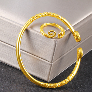 越南沙金 手镯戒指两件套 祥云紧箍咒 金箍棒 黄铜镀金 一件代发