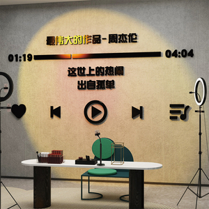 网红打卡直播间背景墙摆件歌词墙贴纸画海报拍照区布置用品ins风