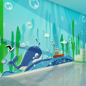 班级布置教室装饰海洋风幼儿园环创文化主题墙成品材料黑板报墙贴