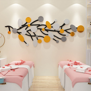 0070人付款淘宝美容院装饰品房间大厅布置前台设计养生馆背景墙面美甲