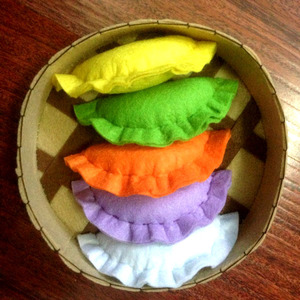 儿童手工成品不织布中华美食水饺子 幼儿园手工作业布艺diy制作课