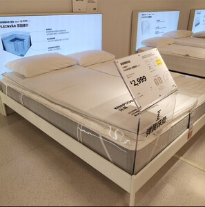 大连宜家代购 fleinv02r 菲因维尔 袋装弹簧床垫, 硬型, 淡灰色