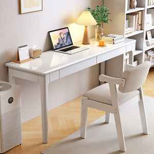 全实木窄书桌40/45cm宽办公桌家用电脑桌子卧室小户型学习写字桌