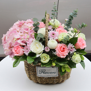 母亲节鲜花速递同城玫瑰混搭手提开业花篮南京合肥长沙生日送花店