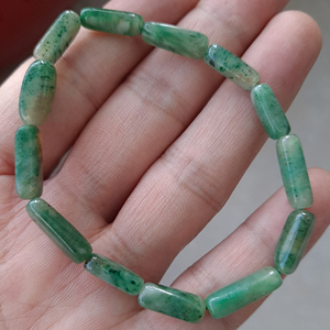特价天然玉石南阳独山玉手链男女款士白天蓝绿色随行手串椭圆珠子