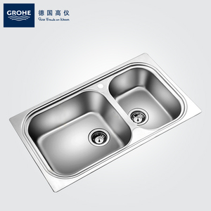 grohe德国高仪原装进口304不锈钢厨房水槽手工洗菜盆双槽31508sd0