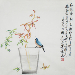 推荐梅石原创诗词禅意国画兰花书画作品原稿手绘字画真迹挂画特价