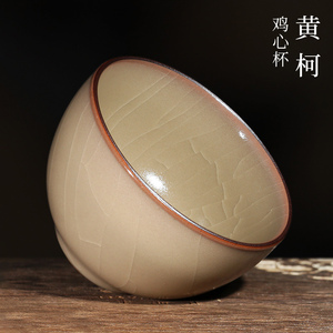黄柯 纯手工哥窑茶杯龙泉青瓷主人杯单杯开片可养品茗杯