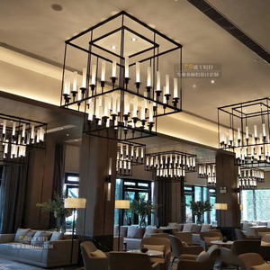 新中式个性简约大吊灯饭店宴会厅双层吊灯酒楼茶餐厅装饰艺术吊灯