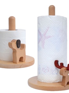 卷筒纸创意实木家用置物质厨房纸巾架免打孔收纳架卫生间纸巾盒座