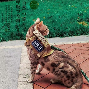 k9战术猫胸背猫咪牵引绳背心式可调节外出缅因豹猫遛猫小型狗套背