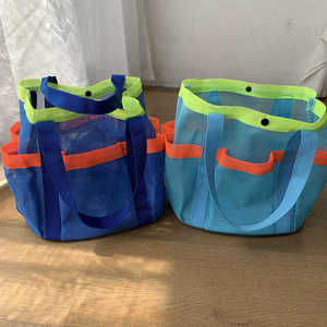 韩国多口袋容量大手提游泳包网口袋沙滩游泳收纳网包水世界收纳包
