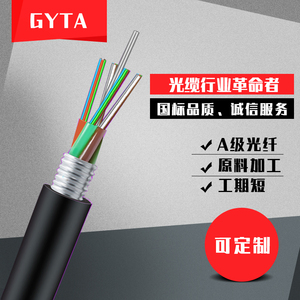 24芯室外单模多模铠装光纤4/6/8/16/36/48/96芯GYTA-12b1架空光缆