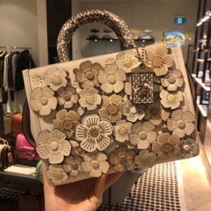 coach蔻驰山茶花蛇皮粉色rogue肉鸽斜跨包