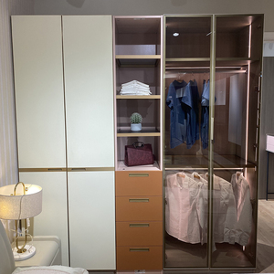 红苹果家具衣柜卧室高订轻奢家具衣柜皮革门