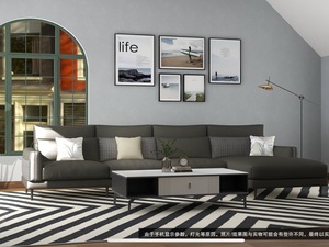 得一家居 极简现代风格小户型客厅沙发K9231