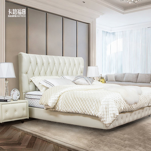 卡路福 德尔菲真皮软床 橡木边框 轻奢双人床 舒适靠背