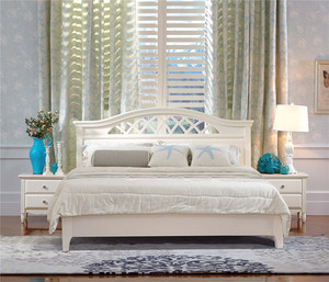 朗萨家私 美式田园 板木 双人床 床头柜*2 床垫