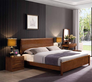 瑞丰家具 欧洲纯榉木实木家具 卧室家具 实木大床