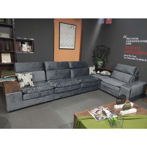 林度家居浅灰色科技布沙发