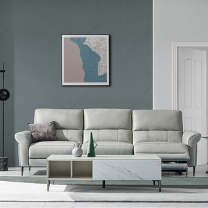 顾家家居抹茶灰沙发真皮沙发现代简约风三人位沙发客厅沙发kg.095