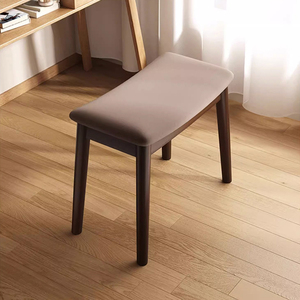 小匠材现代实木化妆凳换鞋凳女生卧室家用梳妆台凳子小矮凳椅子