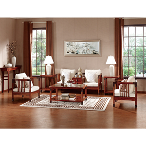 友联为家 大果紫檀 生漆处理 套色 东方风情明极面梳化