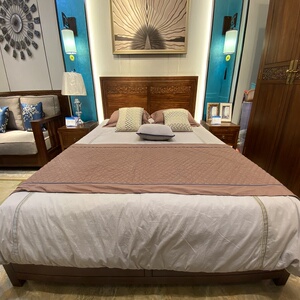 000人付款淘宝盛木缘家具,实木沙发,亚麻布,展厅样品,全新!