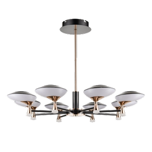 居然之家雷士照明远方系列贝壳罩黑白款轻奢现代简约系列吊灯8头