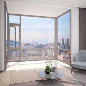 博仕门窗断桥窗纱一体平开窗铝合金封阳台隔音隔热节能门窗k5t100