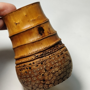 竹筒竹制花瓶禅意中式日式插花器皿客厅桌面摆件装饰竹根雕笔筒